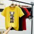 Boy Girl KAWS Couple T shirt Cartoon Doll Crew Neck Short Sleeve Loose Student Pullover Tops Red L