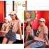 Boy Girl KAWS Couple T shirt Cartoon Doll Crew Neck Short Sleeve Loose Student Pullover Tops Pink XXL