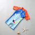 Boys Baby One piece Swimsuit With Sun Hat Cute Print Short Sleeve Sun Protection Sunscreen Surfing Suit shark shaped 3 4years S