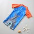 Boys Baby One piece Swimsuit With Sun Hat Cute Print Short Sleeve Sun Protection Sunscreen Surfing Suit shark shaped 4 5years M