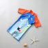 Boys Baby One piece Swimsuit With Sun Hat Cute Print Short Sleeve Sun Protection Sunscreen Surfing Suit shark shaped 4 5years M