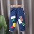 Boys Cotton Jeans Children Middle Waist Fashion Casual Cartoon Anime Trousers For 1 6 Years Old Kids Navy blue 1 2Y 80cm