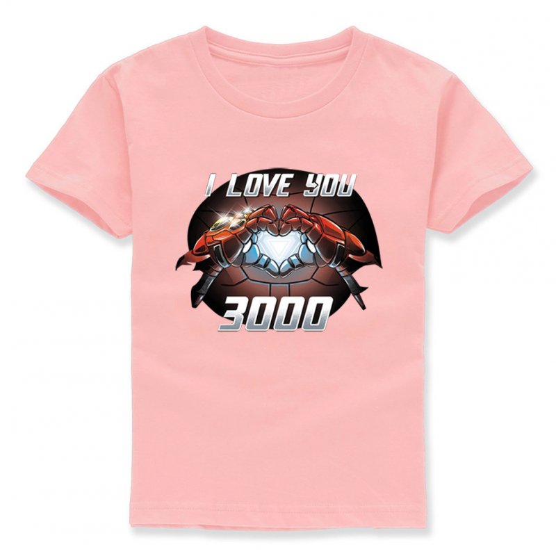Boys Girl Cute I LOVE YOU 3000 Printing Shirt Unisex Fashion Short Sleeve T-shirt