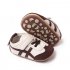Boys Girls First Walking Shoes Soft Soles Anti slip Pu Solid Color Breathable Shoes For 3 12 Months Infant brown 6 9M sole length 12cm