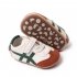 Boys Girls First Walking Shoes Soft Soles Anti slip Pu Solid Color Breathable Shoes For 3 12 Months Infant brown 6 9M sole length 12cm
