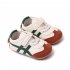 Boys Girls First Walking Shoes Soft Soles Anti slip Pu Solid Color Breathable Shoes For 3 12 Months Infant green 3 6M sole length 11cm