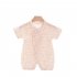 Boys Girls Short Sleeves Romper Summer Cotton Slanted Lace up Breathable Jumpsuit For 0 3 Years Old Kids pink floral 9 12M 66cm