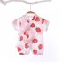 Boys Girls Short Sleeves Romper Summer Cotton Slanted Lace up Breathable Jumpsuit For 0 3 Years Old Kids watermelon 0 3M 52cm