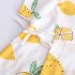 Boys Girls Short Sleeves Romper Summer Cotton Slanted Lace up Breathable Jumpsuit For 0 3 Years Old Kids yellow lemon 1 2Y 73CM