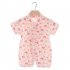 Boys Girls Short Sleeves Romper Summer Cotton Slanted Lace up Breathable Jumpsuit For 0 3 Years Old Kids Alphabet Dinosaur 1 2Y 73CM