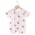 Boys Girls Short Sleeves Romper Summer Cotton Slanted Lace up Breathable Jumpsuit For 0 3 Years Old Kids little red flower 0 3M 52cm