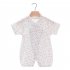 Boys Girls Short Sleeves Romper Summer Cotton Slanted Lace up Breathable Jumpsuit For 0 3 Years Old Kids little red flower 0 3M 52cm