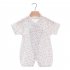 Boys Girls Short Sleeves Romper Summer Cotton Slanted Lace up Breathable Jumpsuit For 0 3 Years Old Kids small chrysanthemum 2 3Y 80cm