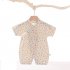 Boys Girls Short Sleeves Romper Summer Cotton Slanted Lace up Breathable Jumpsuit For 0 3 Years Old Kids small chrysanthemum 1 2Y 73CM