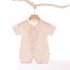 Boys Girls Short Sleeves Romper Summer Cotton Slanted Lace up Breathable Jumpsuit For 0 3 Years Old Kids small yellow flower 9 12M 66cm
