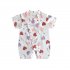 Boys Girls Short Sleeves Romper Summer Cotton Slanted Lace up Breathable Jumpsuit For 0 3 Years Old Kids colorful heart shape 9 12M 66cm