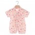 Boys Girls Short Sleeves Romper Summer Cotton Slanted Lace up Breathable Jumpsuit For 0 3 Years Old Kids avocado 0 3M 52cm