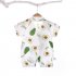 Boys Girls Short Sleeves Romper Summer Cotton Slanted Lace up Breathable Jumpsuit For 0 3 Years Old Kids avocado 0 3M 52cm