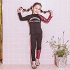 Boys Girls Split Swimsuit Fashion Printing Long Sleeves Sunscreen Swimming Tops Trousers Set 5041 pink fish scales 3XL