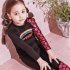 Boys Girls Split Swimsuit Fashion Printing Long Sleeves Sunscreen Swimming Tops Trousers Set 5040 blue fish scales XL