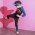 Boys Girls Split Swimsuit Fashion Printing Long Sleeves Sunscreen Swimming Tops Trousers Set 5040 blue fish scales XL