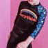 Boys Girls Split Swimsuit Fashion Printing Long Sleeves Sunscreen Swimming Tops Trousers Set 5040 blue fish scales XL