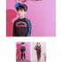 Boys Girls Split Swimsuit Fashion Printing Long Sleeves Sunscreen Swimming Tops Trousers Set 5040 blue fish scales XL