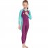 Boys Girls Wetsuit One Piece Swimsuit UV Protection For Diving Swimming Rose red L
