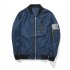 Boys Long Sleeve Jacket Fashion Stand Collar Solid Color Zipper Cardigan Baseball Uniform blue 150cm