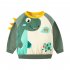 Boys Long Sleeves Sweatshirt Cute Cartoon Dinosaur Printing Pullover Sweater For Kids Aged 2 8 green dinosaur 7 8Y 140cm