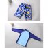 Boys Long Sleeves Swimsuit Set Trendy Printing Sunscreen Quick drying Swimwear Swimming Trunks Swimming Cap Suit skateboard 3 4 years L