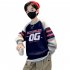 Boys Long sleeved Sweatshirt Letter Printing Crew Neck Contrast Color Children Clothes navy blue 12 13Y 160cm