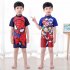 Boys One piece Swimsuit Fashion Cartoon Printing Short Sleeves Round Neck Swimwear bat suit 6 8year XL