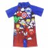 Boys One piece Swimsuit Fashion Cartoon Printing Short Sleeves Round Neck Swimwear bat suit 6 8year XL