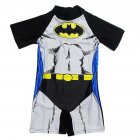 Boys One-piece Swimsuit Fashion Cartoon Printing Short Sleeves Round Neck Swimwear bat suit 8-11year 2XL