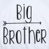 Boys Short Sleeve Round Little Brother Big Brother Print T shirt Snap Closure Romper 2pcs Cloth Set