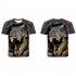 Boys T shirt Milk Silk Short sleeve 3d Digital Animal Print Top for 5 12 Years Old Kids As shown 130cm