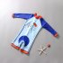 Boys Toddler Long Sleeve One piece Swimsuit Sun Protection Rash Guard Sunscreen With Sun Hat Bathing Suits blue  with hat  7 8years XL