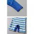 Boys Toddler Swimsuit Long sleeved Sunscreen Striped Bathing Surfing Suit Quick drying One piece Swimsuit sapphire 7 8Y XL