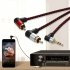 Braided 90degree 3 5mm jack to 2RCA Audio Cable Wrapped Shielded For Speakers Amplifier Mixer