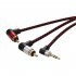 Braided 90degree 3 5mm jack to 2RCA Audio Cable Wrapped Shielded For Speakers Amplifier Mixer