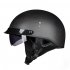 Breathable Half Face Motorcycle Helmet Retro Design Racing Motorbike Helmets  Carbon black XL
