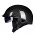 Breathable Half Face Motorcycle Helmet Retro Design Racing Motorbike Helmets  Carbon black XL