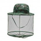 Breathable  Hat With Mesh Outdoor Anti Mosquito Bee Repellent Head Cover With Net ArmyGreen One size