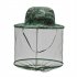 Breathable  Hat With Mesh Outdoor Anti Mosquito Bee Repellent Head Cover With Net camouflage One size
