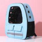 Breathable Pet Backpack With Safety Reflective Strip Double Pocket Portable Travel Carrier Bag Pet Accessories blue