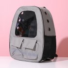 Breathable Pet Backpack With Safety Reflective Strip Double Pocket Portable Travel Carrier Bag Pet Accessories grey