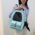 Breathable Pet Backpack With Safety Reflective Strip Double Pocket Portable Travel Carrier Bag Pet Accessories blue