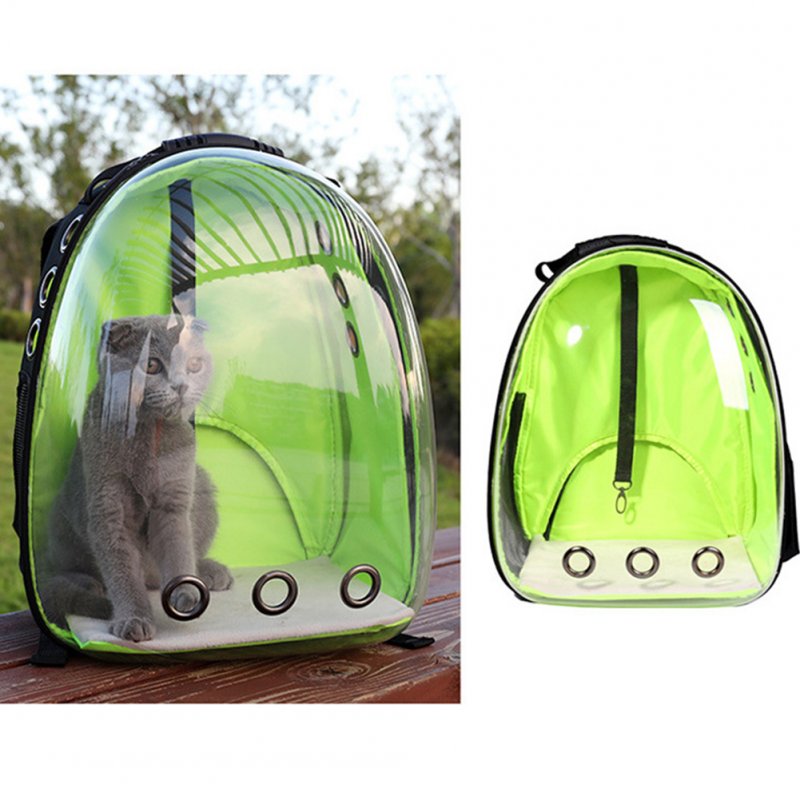 Breathable Pet Cat Dog Backpack Space Capsule Travel Bag for Outdoor Carrying green