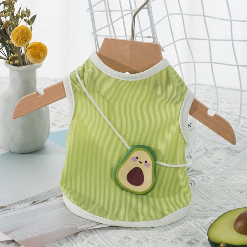 Breathable Slim Pet  Vest With Avocado Shape Cross Body Bag For Cat Dog Pet Supplies Green Avocado Satchel_M (recommended weight 4-5.5 kg)